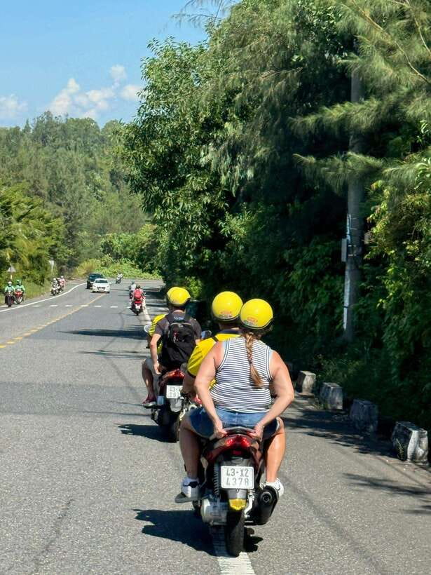 Da Nang City Adventures by Motorbike - Getting Picked Up in Da Nang: Drivers in Bright Yellow