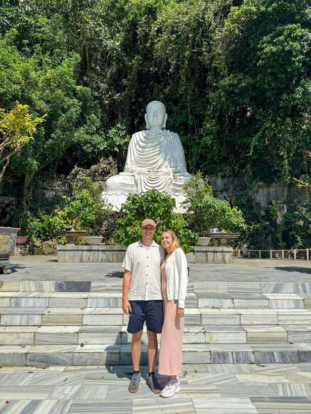 Da Nang: Hai Van Pass And Lang Co Beach Scenic Discovery - Marble Mountains begins the day: stairs, views, and cave temples