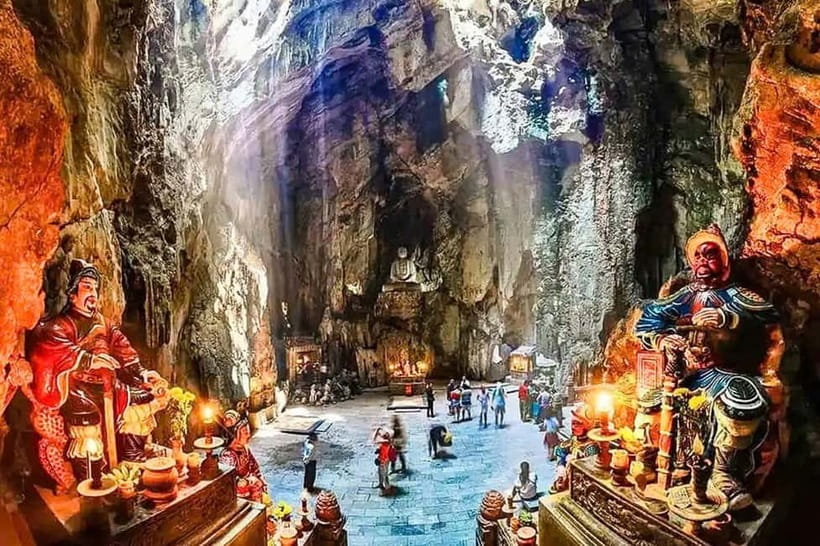 Da Nang: Marble Mountain, Monkey Mountain & Am Phu Cave Tour - Marble Mountains: steps, caves, and temples you can actually enjoy without rushing