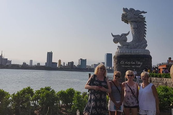 DA NANG NIGHTLIFE Tour with MARBLE MOUNTAIN & LADY BUDDHA STATUE, DRAGON BRIDGE - Monkey Mountain viewpoints and the sunset rhythm
