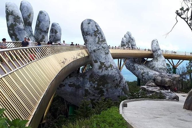DaNang Fullday Tour-GOLDEN BRIDGE-MARBLE MOUNTAIN-MONKEY MOUNTAIN - Morning pickup and the Ba Na Hills cable car reality check
