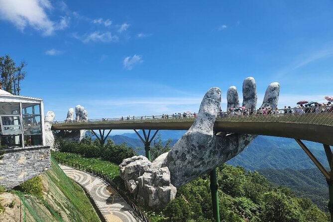 Golden Bridge-Monkey mountain-Dragon Bridge -Marble Mountain Fullday PrivateTour - Son Tra Mountain and Linh Ung Pagoda: The Giant Lady Buddha at Sea-Facing Height