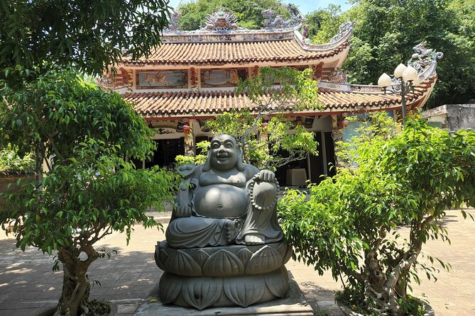 Lady Buddha statue- Marble Mountains- Coconut Jungle- Hoi An City - Bay Mau Coconut Forest: the bamboo basket boat is the star