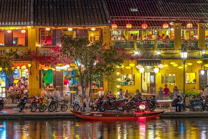 Marble Mountains - Hoi An Ancient Town Afternoon Tours FROM DANANG(15H30-21H) - Hoi An Ancient Town at night: Japanese Bridge and the Hoai River glow
