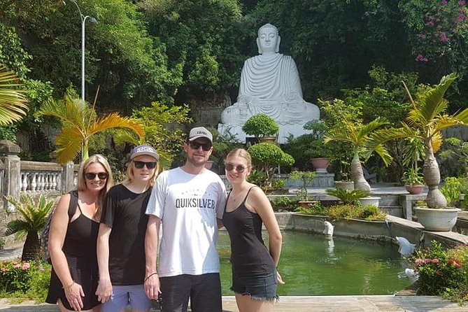 PRIVATE TOUR at Marble Mountains - Am Phu Cave & Monkey Mountain - Son Tra Peninsula: sea views and the Lady Buddha at Linh Ung Pagoda