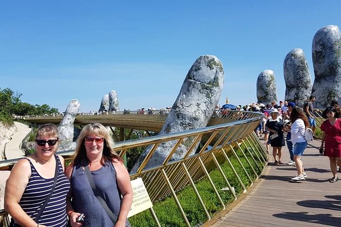 Shore Excursion CHAN MAY or TIEN SA to GOLDEN BRIDGE, MARBLE MOUTAIN,LADY BUDDHA - Golden Bridge with Giant Hands: a 60-minute photo plan